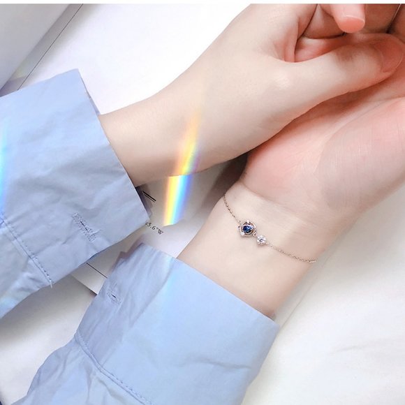 NEW 925 Sterling Silver Diamond Planet Bracelet - Picture 3 of 7